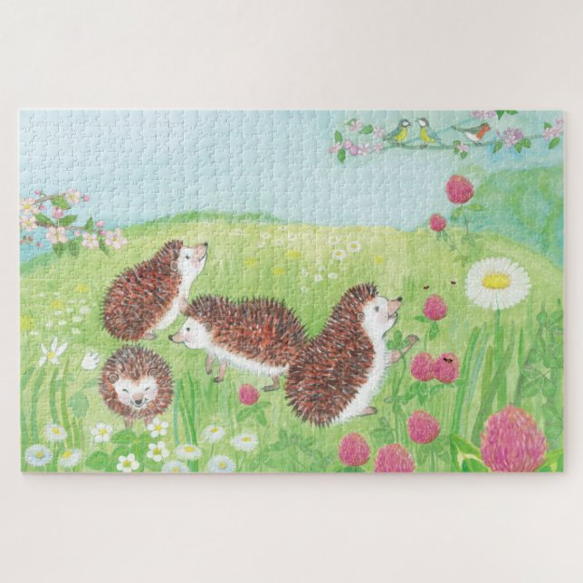 Four Little Hedgehogs in the Meadow Jigsaw Puzzle (Horizontal)