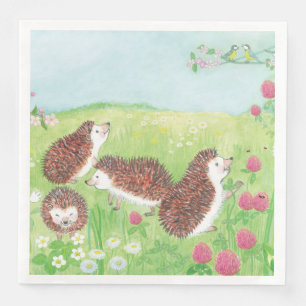 Four Little Hedgehogs in the Meadow Paper Dinner Napkins