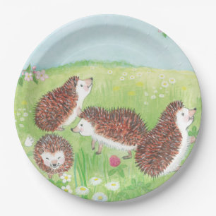Four Little Hedgehogs in the Meadow Paper Plates