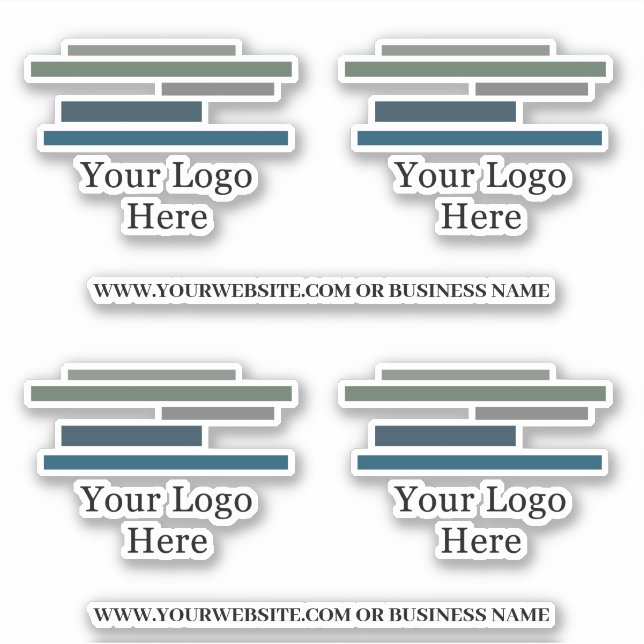 Four Logos & 2 Business Name Template Sticker (Front)