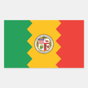 FOUR Los Angeles Flag Rectangular Sticker