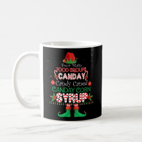 Four Main Food Groups Elf Buddy Christmas Pajama Coffee Mug