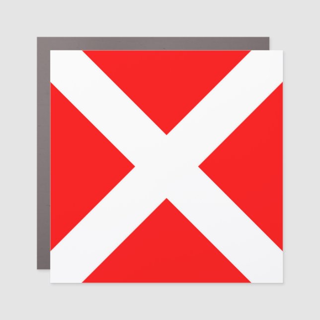 four maritime nautical alphabet number symbol flag car magnet (Front)