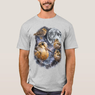 four Meep Bird American Woodcock Moon , T-Shirt