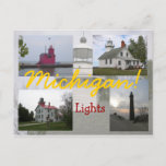 Four Michigan Lighthouses Postcards at Zazzle