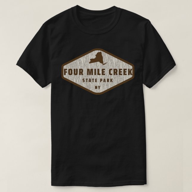 Four Mile Creek State Park New York Tree Log Textu T-Shirt (Design Front)