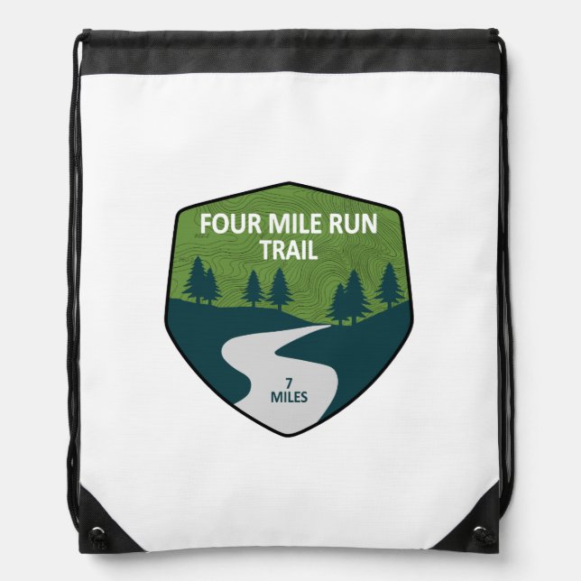 Four Mile Run Trail Drawstring Bag (Front)