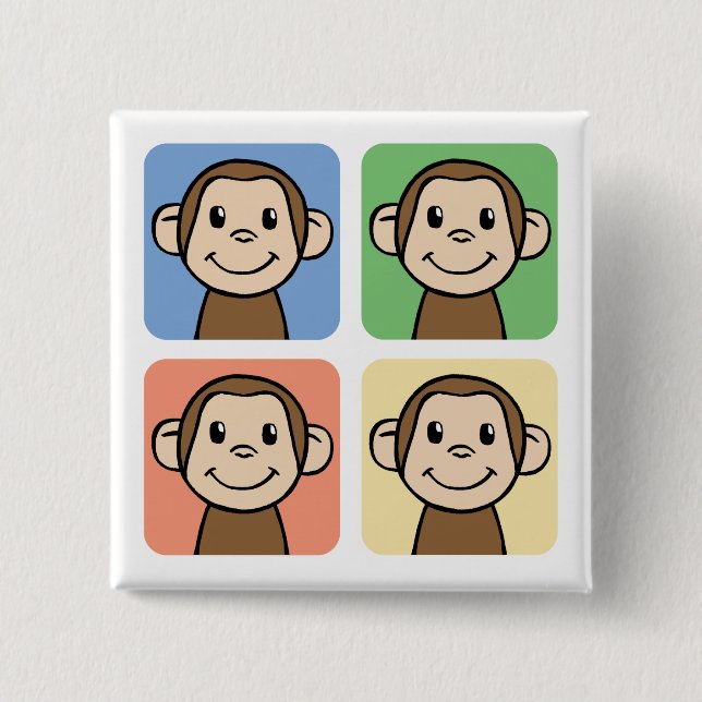 Four Monkeys Button (Front)