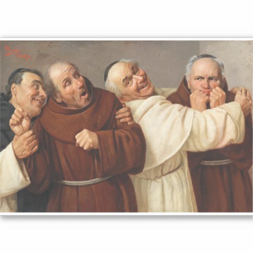 Four Monks c 1884 by Claudio Rinaldi Sticker