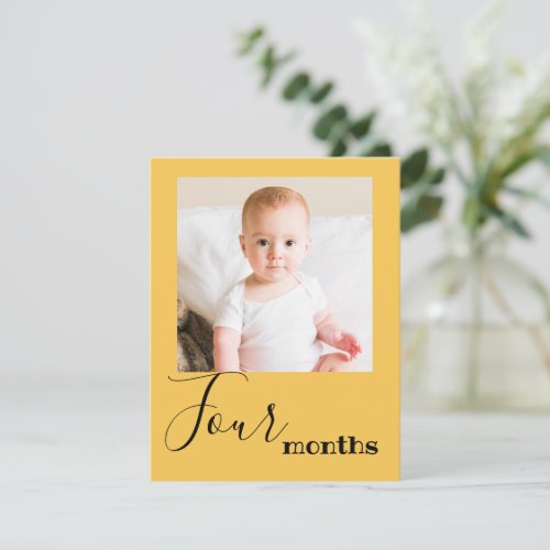 Four Month Photo First Birthday Banner Card