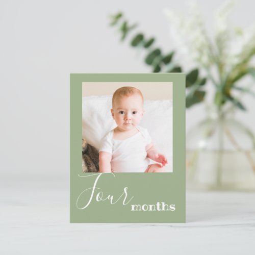 Four Month Photo First Birthday Banner Card