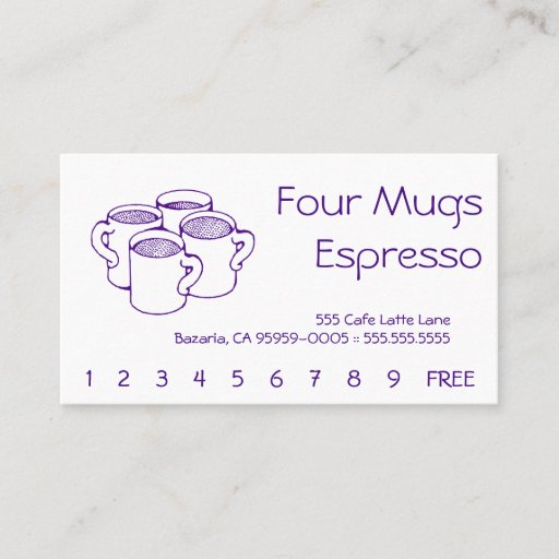 Customizable Four Mugs Business Card