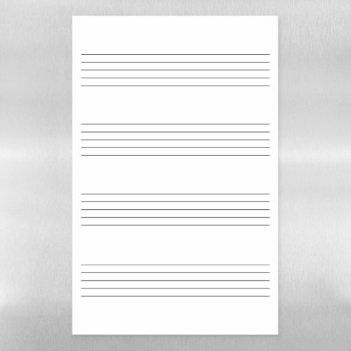 Four Musical Staffs Staves Systems Blank Empty Dry Magnetic Dry Erase Sheet