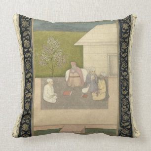 Four Muslim holy men seated in meditation outside Throw Pillow