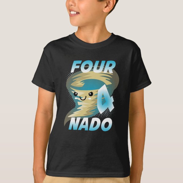Four Nado Tornado 4 Birthday Boy T-Shirt (Front)