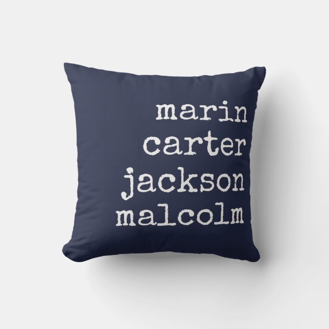 Four Names Personalized Mothers Day Throw Pillow (Front)