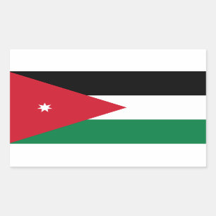FOUR National Flag of Jordan Rectangular Sticker