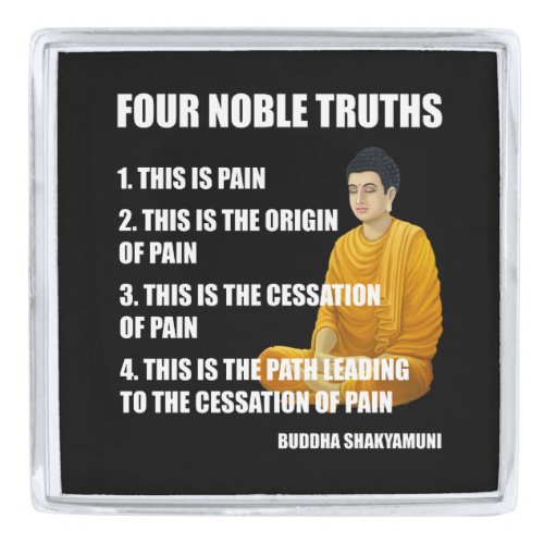 Four Noble Truths Buddha Teachings Buddhism Silver Finish Lapel Pin