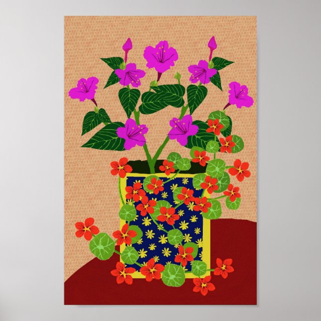 Four o' clock and Nasturtium  Poster (Front)