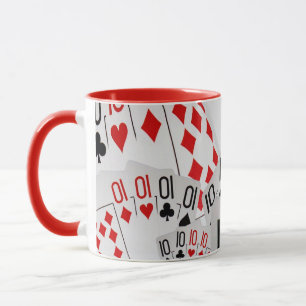 "Four of a Kind: Scattered Quad Tens" Mug