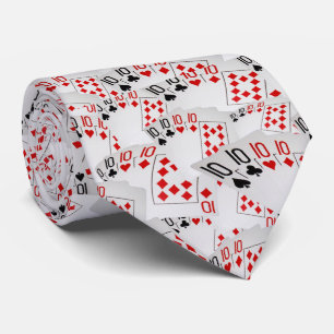 "Four of a Kind: Scattered Quad Tens" Neck Tie