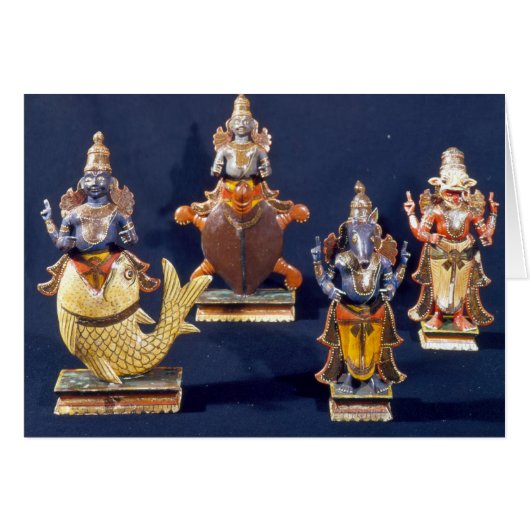 Four of the incarnations of Vishnu Cards (Front Horizontal)