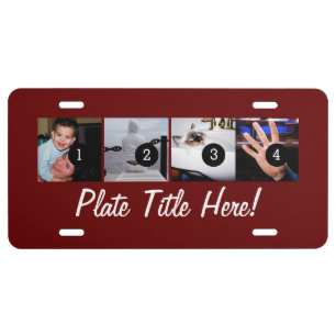 Four of Your Photos and TEXT to Make Your Own Art License Plate