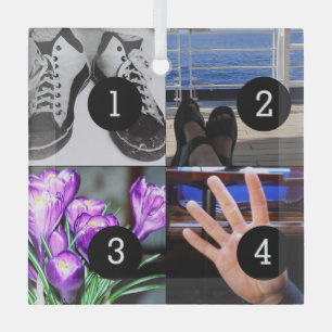 Four of Your Photos Make Your Own Keepsake Glass Ornament