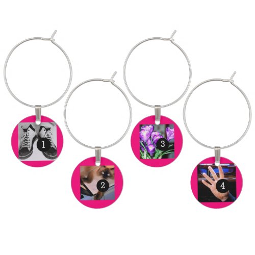 Four of Your Photos Make Your Own Personalized Hit Wine Charm