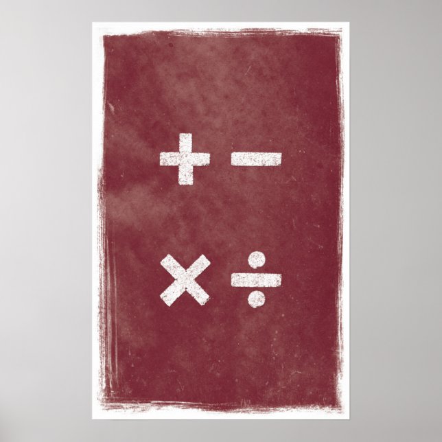 Four Operations Art - Math Posters (Front)