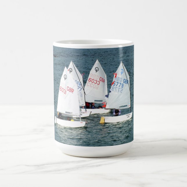 Four Optimist boats Coffee Mug (Center)