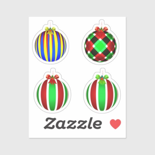 Four Ornaments Christmas Sticker