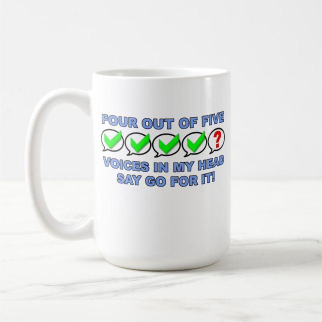 Four Out Of Five Voices Funny Mug (Left)