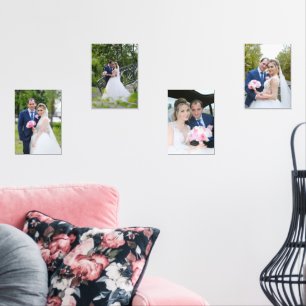 Four Outdoor Fall Wedding 5x7 Photo Wall Art Sets