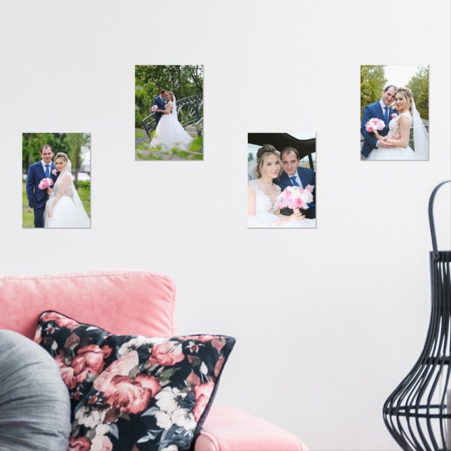 Four Outdoor Fall Wedding 5x7 Photo Wall Art Sets (Livingroom)