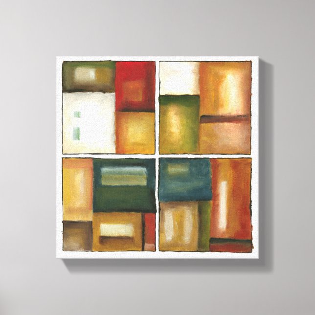 Four Paneled Painting by Jennifer Goldberger Canvas Print (Front)