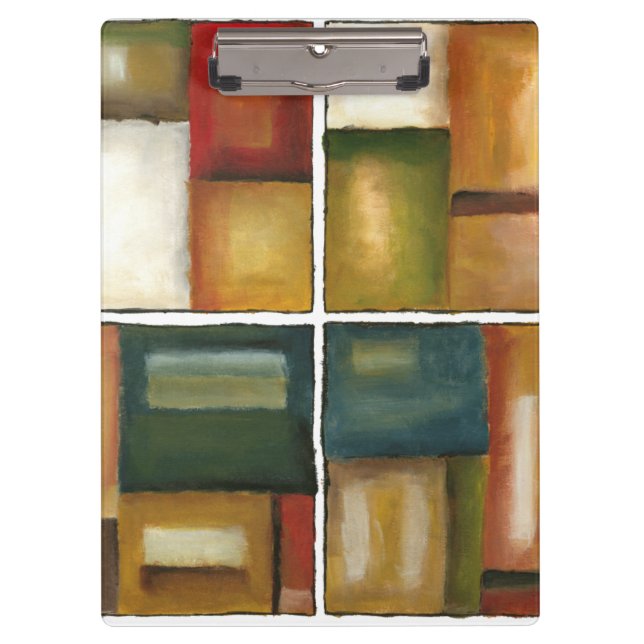 Four Paneled Painting by Jennifer Goldberger Clipboard (Front)