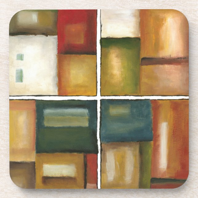 Four Paneled Painting by Jennifer Goldberger Coaster (Front)