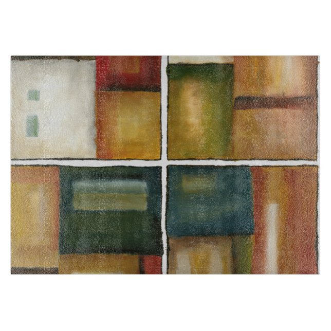 Four Paneled Painting by Jennifer Goldberger Cutting Board (Front)
