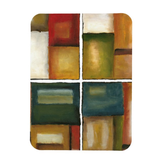 Four Paneled Painting by Jennifer Goldberger Magnet (Vertical)