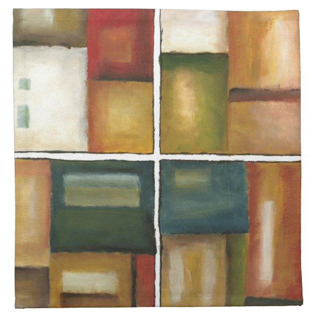 Four Paneled Painting by Jennifer Goldberger Napkin (Front)