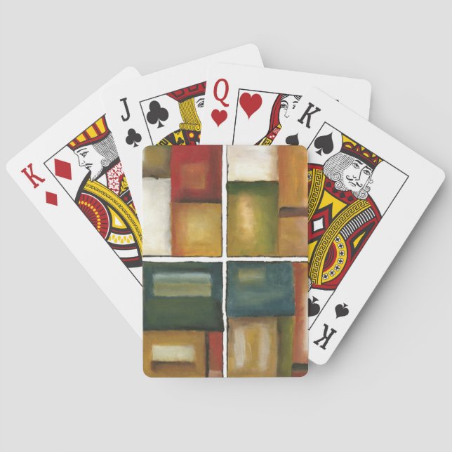 Four Paneled Painting by Jennifer Goldberger Poker Cards (Back)