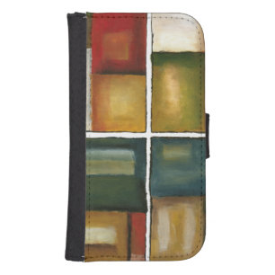 Four Paneled Painting by Jennifer Goldberger Wallet Phone Case For Samsung Galaxy S4