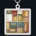 Four Paneled Painting by Jennifer Goldberger Silver Plated Necklace<br><div class="desc">Give the gift of four paintings in one with this piece by Jennifer Goldberger. This paneled painting exudes warmth thanks to the colors used and the simple variety of the subtle changes. A great piece to hang on your wall!</div>