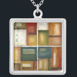 Four Paneled Painting by Jennifer Goldberger Silver Plated Necklace<br><div class="desc">Give the gift of four paintings in one with this piece by Jennifer Goldberger. This paneled painting exudes warmth thanks to the colors used and the simple variety of the subtle changes. A great piece to hang on your wall!</div>