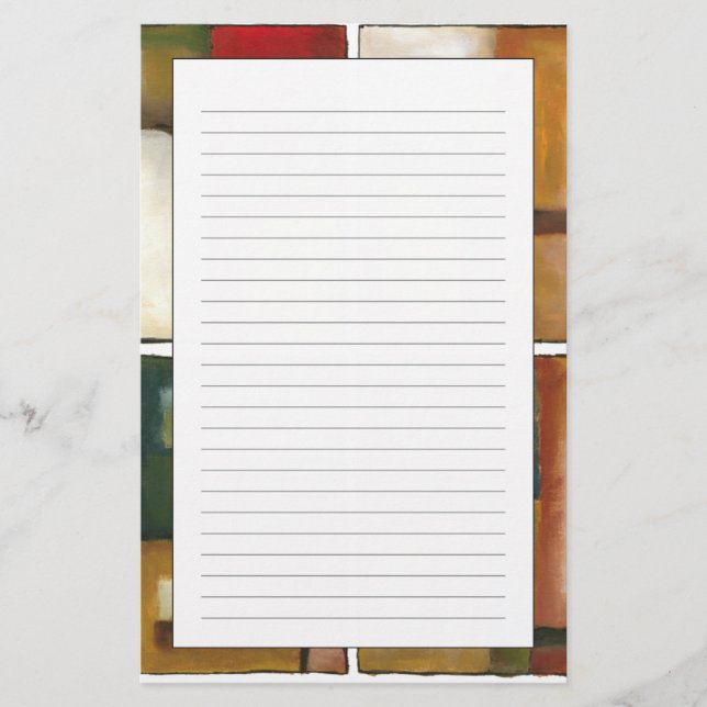 Four Paneled Painting by Jennifer Goldberger Stationery (Front)