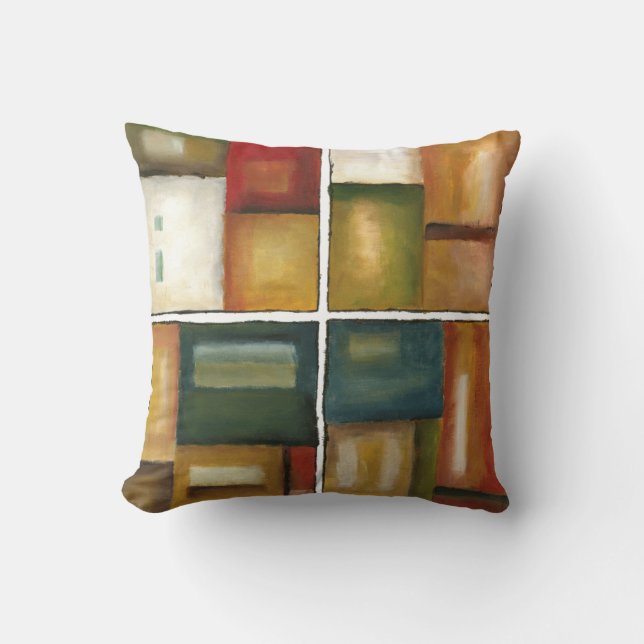 Four Paneled Painting by Jennifer Goldberger Throw Pillow (Front)