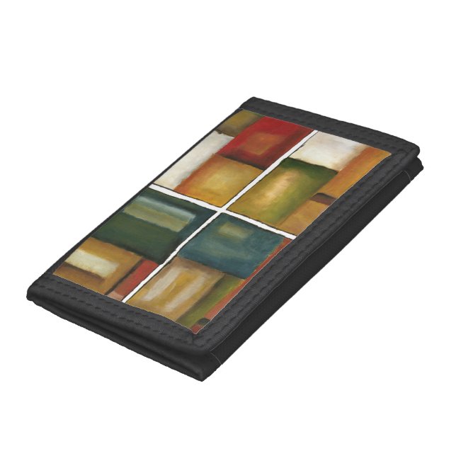 Four Paneled Painting by Jennifer Goldberger Tri-fold Wallet (Bottom)