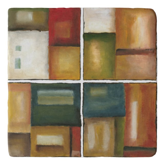 Four Paneled Painting by Jennifer Goldberger Trivet (Front)