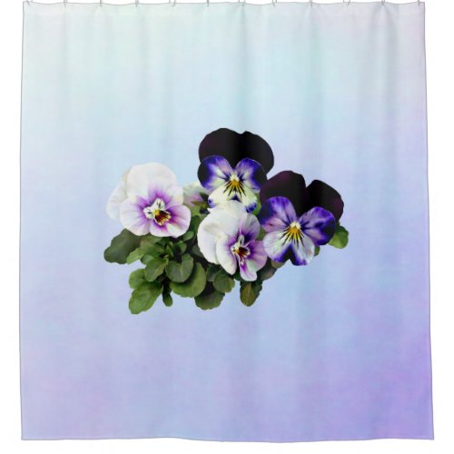 Four Pansies Shower Curtain